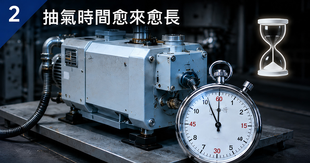 2. 抽氣時間愈來愈長